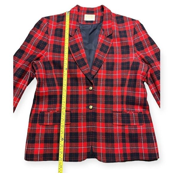 Vintage Pendleton Cunningham Plaid Blazer Women’s 16 Heritage Virgin Wool 90s - Picture 10 of 13